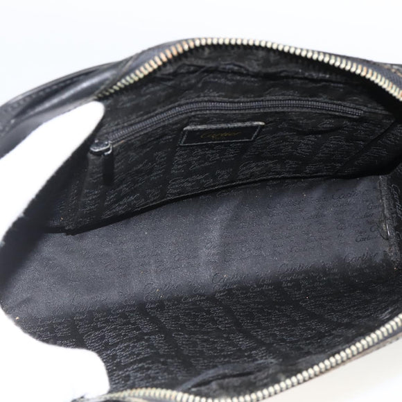 CELINE Cartier Clutch Bag Leather 3 Set Black Auth ka3131