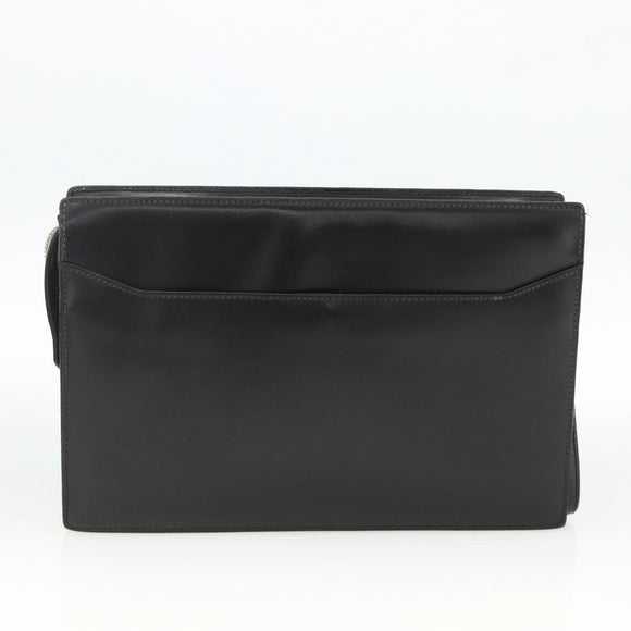 CELINE Cartier Clutch Bag Leather 3 Set Black Auth ka3131