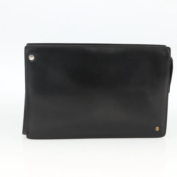 CELINE Cartier Clutch Bag Leather 3 Set Black Auth ka3131
