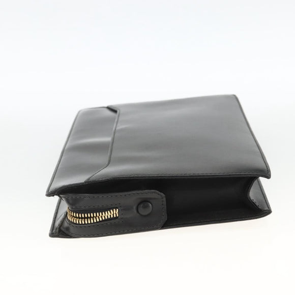 CELINE Cartier Clutch Bag Leather 3 Set Black Auth ka3131