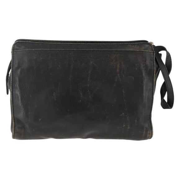 CELINE Cartier Clutch Bag Leather 3 Set Black Auth ka3131