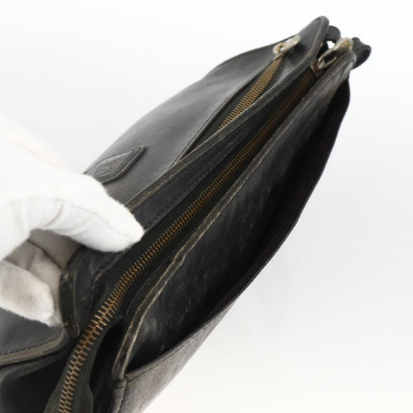 CELINE Cartier Clutch Bag Leather 3 Set Black Auth ka3131