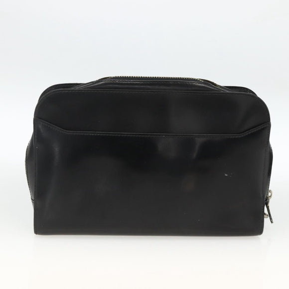 CELINE Cartier Clutch Bag Leather 3 Set Black Auth ka3131