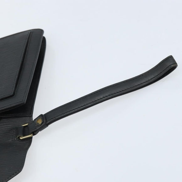 LOUIS VUITTON Epi Serie Dragonne Clutch Bag Black Noir M52612 LV Auth ka3132