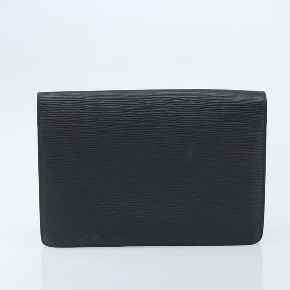 LOUIS VUITTON Epi Serie Dragonne Clutch Bag Black Noir M52612 LV Auth ka3132
