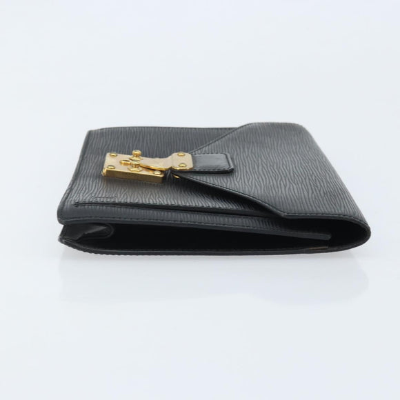 LOUIS VUITTON Epi Serie Dragonne Clutch Bag Black Noir M52612 LV Auth ka3132