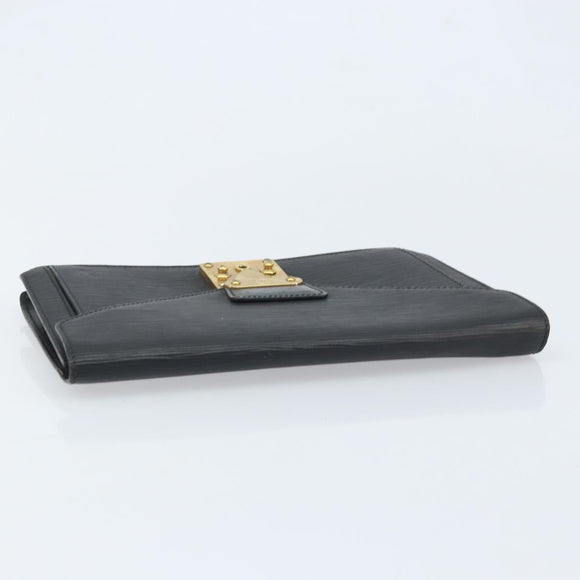 LOUIS VUITTON Epi Serie Dragonne Clutch Bag Black Noir M52612 LV Auth ka3132