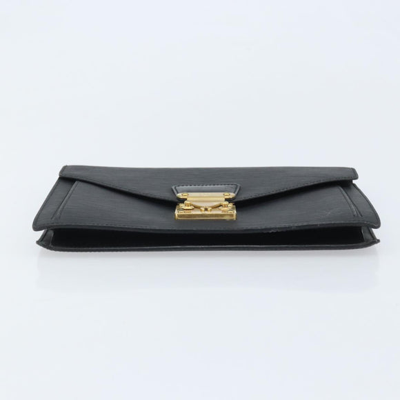 LOUIS VUITTON Epi Serie Dragonne Clutch Bag Black Noir M52612 LV Auth ka3132