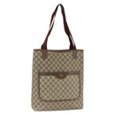 GUCCI GG Supreme Web Sherry Line Tote Bag PVC Beige Red 39 02 003 Auth ka3135-1