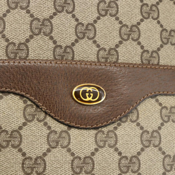 GUCCI GG Supreme Web Sherry Line Tote Bag PVC Beige Red 39 02 003 Auth ka3135