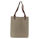 GUCCI GG Supreme Web Sherry Line Tote Bag PVC Beige Red 39 02 003 Auth ka3135-3