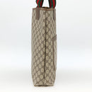 GUCCI GG Supreme Web Sherry Line Tote Bag PVC Beige Red 39 02 003 Auth ka3135-4