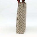 GUCCI GG Supreme Web Sherry Line Tote Bag PVC Beige Red 39 02 003 Auth ka3135-5