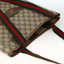GUCCI GG Supreme Web Sherry Line Tote Bag PVC Beige Red 39 02 003 Auth ka3135-6