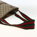 GUCCI GG Supreme Web Sherry Line Tote Bag PVC Beige Red 39 02 003 Auth ka3135-7