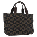 GIVENCHY Hand Bag Canvas Black Brown Auth ka3138-1