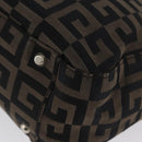 GIVENCHY Hand Bag Canvas Black Brown Auth ka3138-14