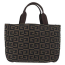 GIVENCHY Hand Bag Canvas Black Brown Auth ka3138-13