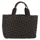 GIVENCHY Hand Bag Canvas Black Brown Auth ka3138-2