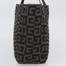 GIVENCHY Hand Bag Canvas Black Brown Auth ka3138-3