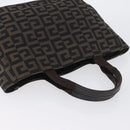 GIVENCHY Hand Bag Canvas Black Brown Auth ka3138-6