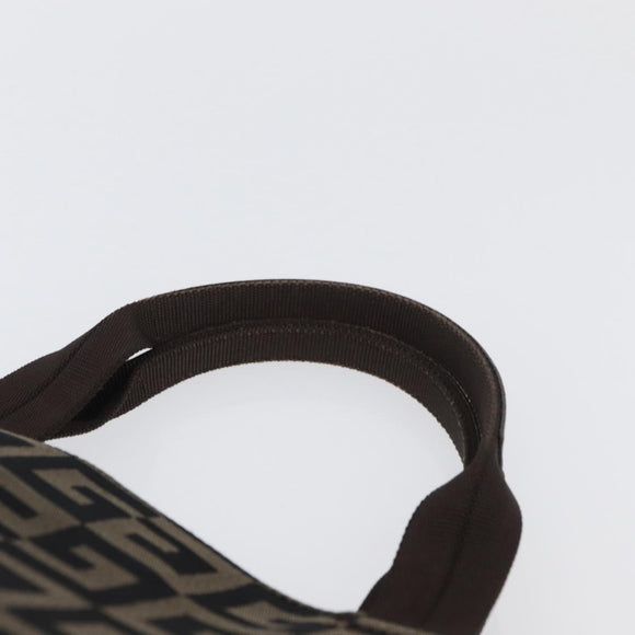 GIVENCHY Hand Bag Canvas Black Brown Auth ka3138