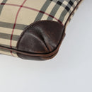 BURBERRY Nova Check Shoulder Bag Nylon Beige Silver Auth ka314-14