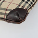 BURBERRY Nova Check Shoulder Bag Nylon Beige Silver Auth ka314-16