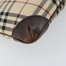 BURBERRY Nova Check Shoulder Bag Nylon Beige Silver Auth ka314-9