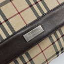 BURBERRY Nova Check Shoulder Bag Nylon Beige Silver Auth ka314-17