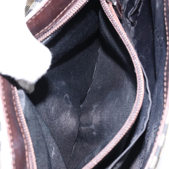 BURBERRY Nova Check Shoulder Bag Nylon Beige Silver Auth ka314