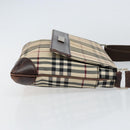 BURBERRY Nova Check Shoulder Bag Nylon Beige Silver Auth ka314-3