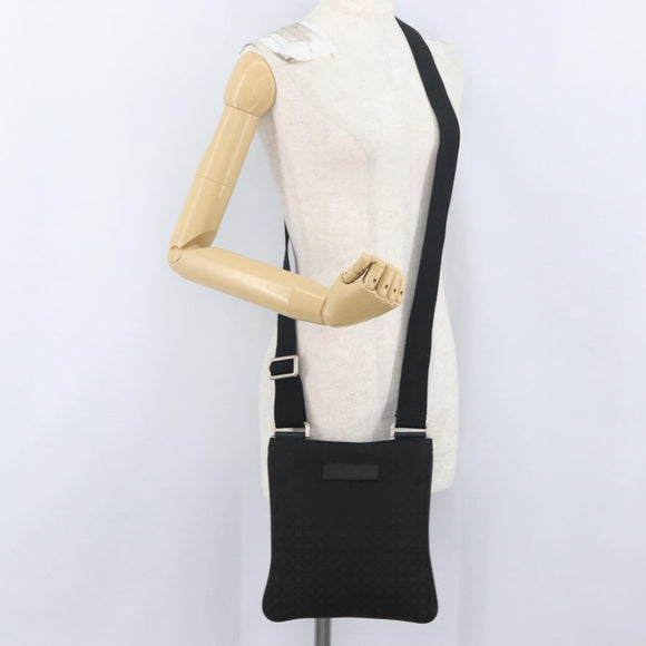Salvatore Ferragamo Shoulder Bag Canvas Black Silver Auth ka3140