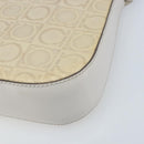 Salvatore Ferragamo Schultertasche Leder Beige Silber Original ka3141-10
