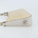 Salvatore Ferragamo Schultertasche Leder Beige Silber Original ka3141-5