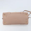 Salvatore Ferragamo Gancini Hand Bag Leather 2way Beige Gold Auth ka3143A-11