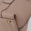 Salvatore Ferragamo Gancini Hand Bag Leather 2way Beige Gold Auth ka3143A-12