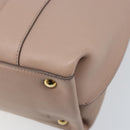 Salvatore Ferragamo Gancini Hand Bag Leather 2way Beige Gold Auth ka3143A-14