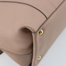 Salvatore Ferragamo Gancini Hand Bag Leather 2way Beige Gold Auth ka3143A-15
