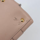Salvatore Ferragamo Gancini Hand Bag Leather 2way Beige Gold Auth ka3143A-16