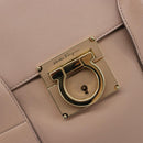 Salvatore Ferragamo Gancini Hand Bag Leather 2way Beige Gold Auth ka3143A-17