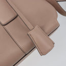 Salvatore Ferragamo Gancini Hand Bag Leather 2way Beige Gold Auth ka3143A-18