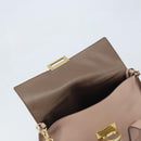 Salvatore Ferragamo Gancini Hand Bag Leather 2way Beige Gold Auth ka3143A-20