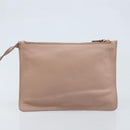 Salvatore Ferragamo Gancini Hand Bag Leather 2way Beige Gold Auth ka3143A-25