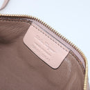 Salvatore Ferragamo Gancini Hand Bag Leather 2way Beige Gold Auth ka3143A-26