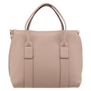 Salvatore Ferragamo Gancini Hand Bag Leather 2way Beige Gold Auth ka3143A-3
