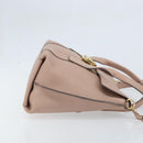 Salvatore Ferragamo Gancini Hand Bag Leather 2way Beige Gold Auth ka3143A-4