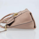 Salvatore Ferragamo Gancini Hand Bag Leather 2way Beige Gold Auth ka3143A-5