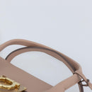 Salvatore Ferragamo Gancini Hand Bag Leather 2way Beige Gold Auth ka3143A-8