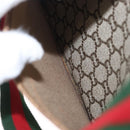 GUCCI GG Plus Supreme Web Sherry Line Tote Bag PVC Beige Red Green Auth ka315-11